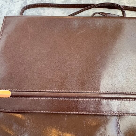1970s Vintage Mimo Sacs Chocolate Brown Leather Bag - Picture 2 of 12